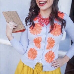 J.Crew Size M Jackie Embellished Blue Cardigan VHTF
